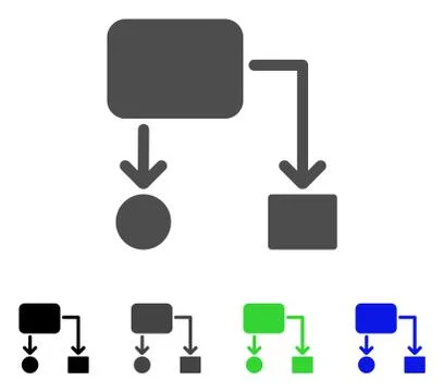 Flow Chart Flat Icon Stock Illustration