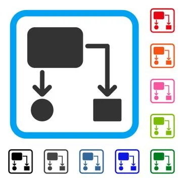 Flow Chart Framed Icon Illustrazione stock