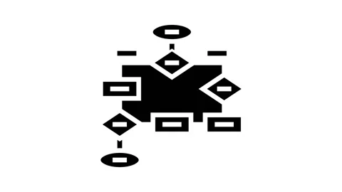 Flow chart glyph icon animation 動画素材 222792028