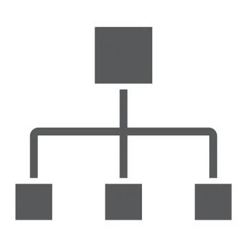 Flow chart glyph icon, data and analytics 스톡 일러스트
