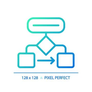 Flow chart gradient linear vector icon 库存插图