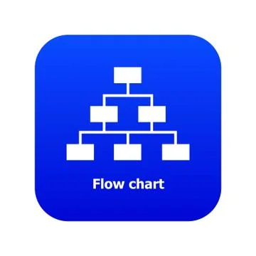 Flow chart icon blue vector Stock Illustration
