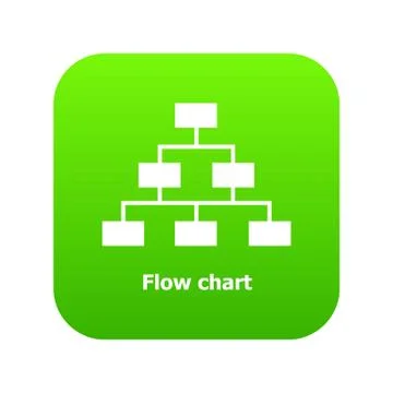 Flow chart icon green vector Stock Illustration