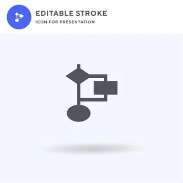 Flow Chart icon vector, filled flat sign, solid pictogram isolated on white Stock Illustration