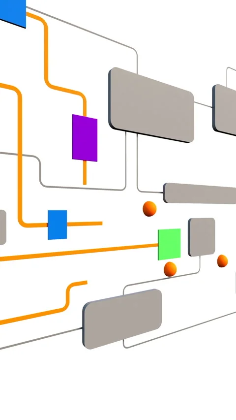 Flow chart, industrial process. Video stock 320913999