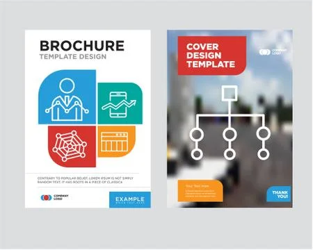 Flow chart interface brochure flyer design template Illustrazione stock