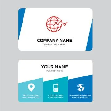 Flow chart interface business card design template Illustrazione stock