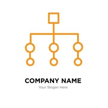 Flow chart interface company logo design template Illustrazione stock