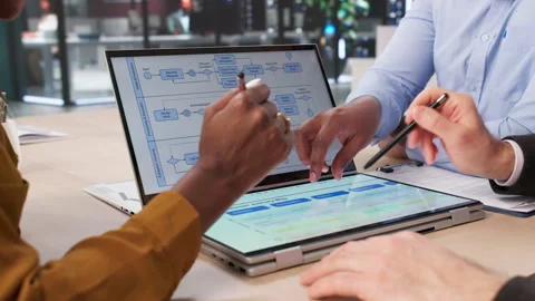 Flow Chart On Laptop Stock Footage 330583117
