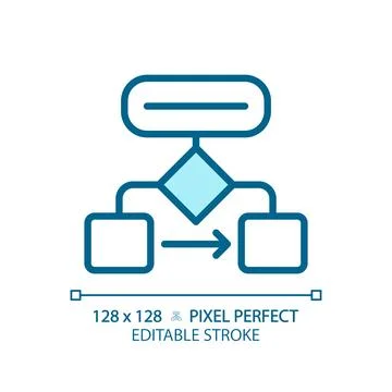 Flow chart light blue icon Stock Illustration