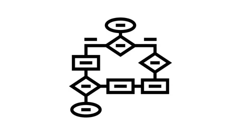 Flow chart line icon animation Stock Footage 224342546
