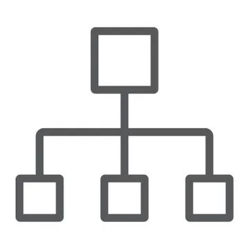 Flow chart line icon, data and analytics Stock Illustration