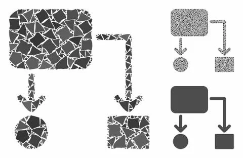 Flow chart Mosaic Icon of Humpy Elements Stock Illustration