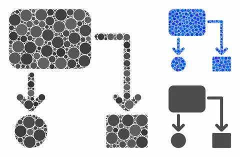 Flow chart Mosaic Icon of Round Dots Illustrazione stock