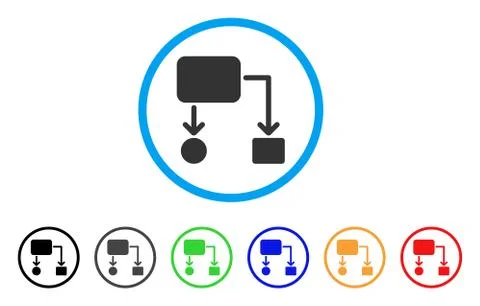 Flow Chart Rounded Icon Stock Illustration