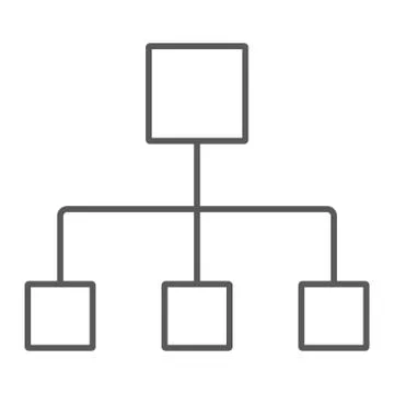 Flow chart thin line icon, data and analytics Stock Illustration