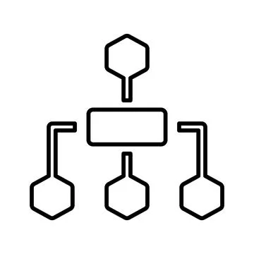 Flow Chart Vector Icon. Outline vector. Stock Illustration
