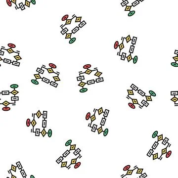 Flow chart vector seamless pattern Stock Illustration