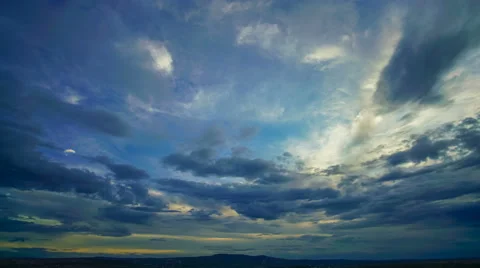 The flow of cloud against the blue sky. Time lapse Stock Footage 63115117