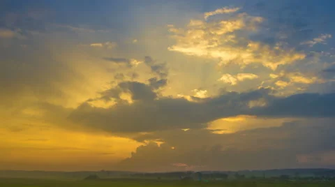 The flow of cloud against the sunset. Time lapse Stock Footage 62258387
