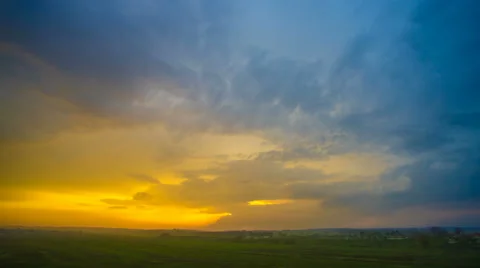 The flow of cloud against the sunset. Time lapse Stock Footage 62258809