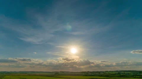 The flow of cloud against the sunset. Time lapse Stock Footage 62385383