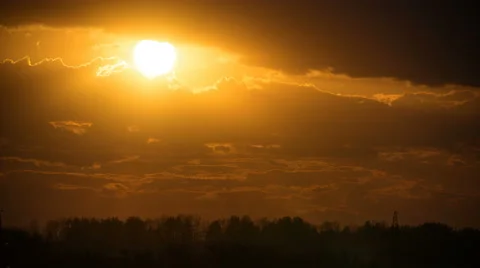 The flow of cloud against the sunset. Time lapse Stock Footage 62385395