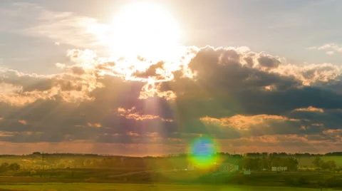 The flow of cloud against the sunset. Time lapse Stock Footage 62389951