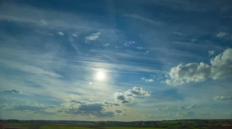 The flow of cloud against the sunset. Time lapse Stock Footage 62390203