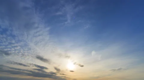 The flow of cloud against the sunset. Time lapse Stock Footage 62739450