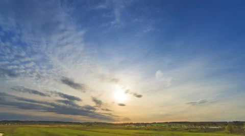 The flow of cloud against the sunset. Time lapse Stock-Footage 62740208