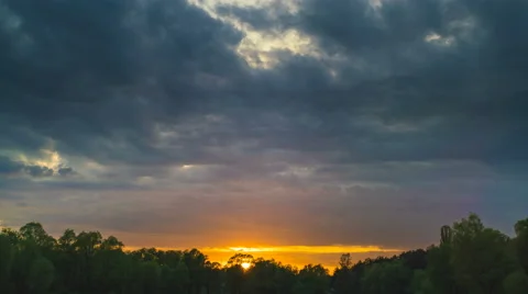 The flow of cloud against the sunset. Time lapse Stock Footage 62743444