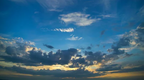The flow of cloud against the sunset. Time lapse Stock Footage 62744497