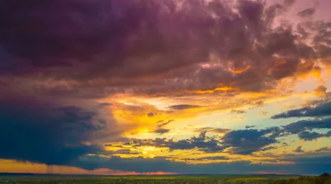 The flow of cloud against the sunset. Time lapse Stock Footage 62903924