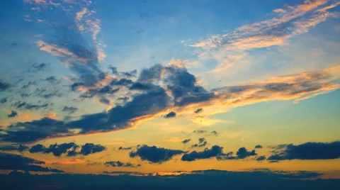 The flow of cloud against the sunset. Time lapse Stock Footage 62943293