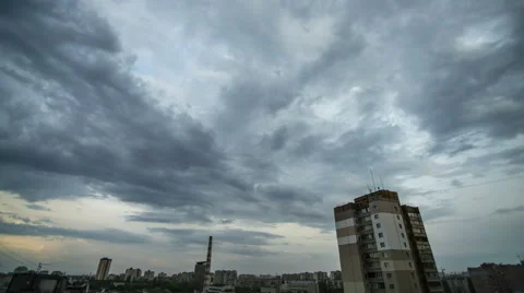 The flow of cloud on a background of the city. Time lapse Stock Footage 62738401