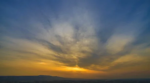 The flow of cloud on a background of a sunset over the city. Time lapse Stock-Footage 61883621