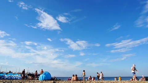 Flow of Clouds in the Blue Sky. Majestic clouds illuminated by the sun 스톡 동영상 78242830