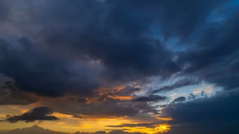 The flow of clouds on a sunset background. time lapse Video stock 110425233