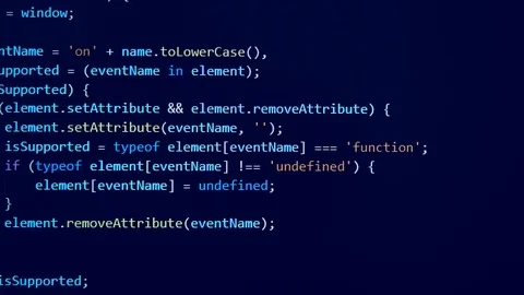 Flow of coded information is appearing on the screen Stockbeeldmateriaal 114742716