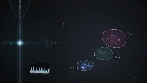 Flow Cytometry Laser Cell Scatter Gating Laboratory Seamless Loop Stock Footage 346878723