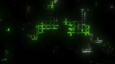 Flow of Data, moving and processing inside a computer Stock Footage 149591121