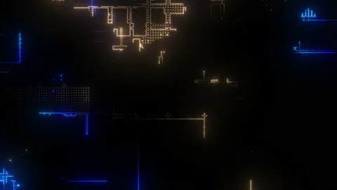 Flow of Data, moving and processing inside a computer Vídeo Stock 149592282