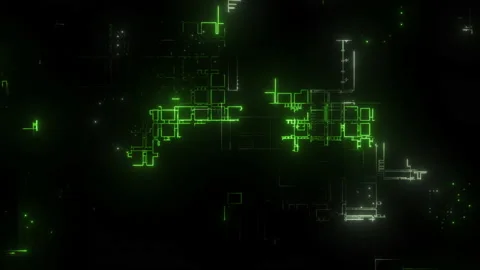 Flow of Data, moving and processing inside a computer Stock Footage 149593719