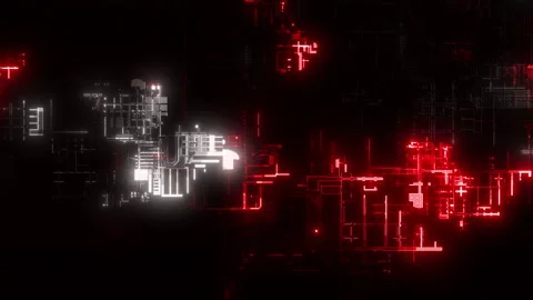 Flow of Data, moving and processing inside a computer Stock Footage 149596968