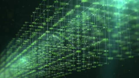 Flow of data. Visualization of big data structures Illustrazione stock