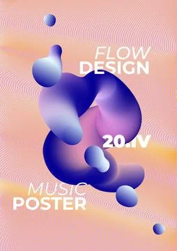 Flow design music poster Stock Illustration