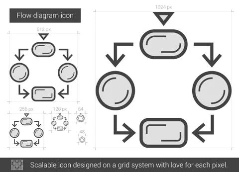Flow diagram line icon Stock Illustration