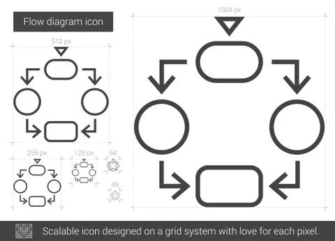 Flow diagram line icon. Stockillustratie