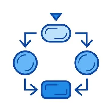 Flow diagram line icon. 스톡 일러스트